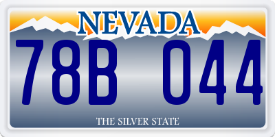 NV license plate 78B044