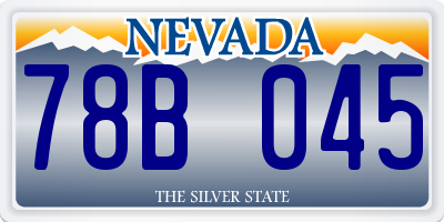 NV license plate 78B045