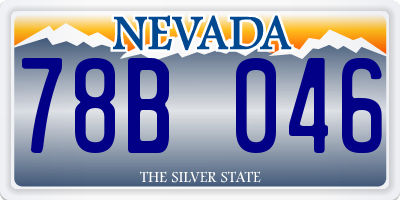 NV license plate 78B046