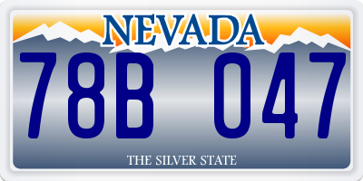 NV license plate 78B047