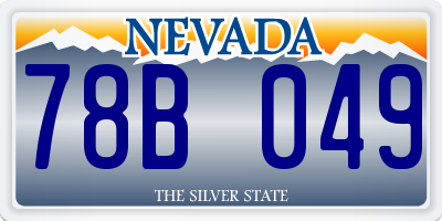 NV license plate 78B049