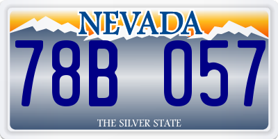 NV license plate 78B057