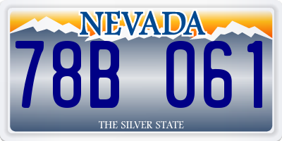 NV license plate 78B061