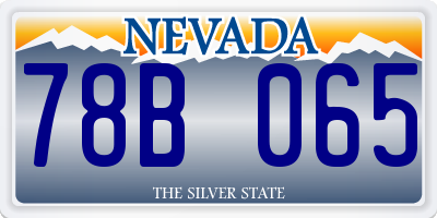 NV license plate 78B065
