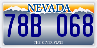 NV license plate 78B068