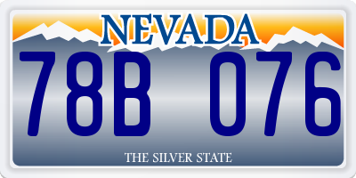 NV license plate 78B076