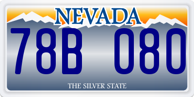 NV license plate 78B080
