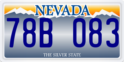 NV license plate 78B083