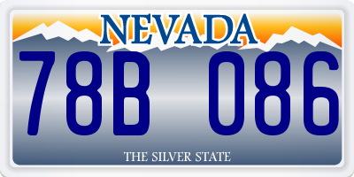 NV license plate 78B086