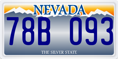 NV license plate 78B093