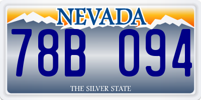 NV license plate 78B094