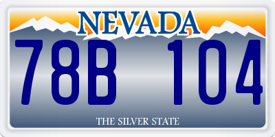 NV license plate 78B104