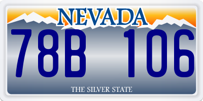 NV license plate 78B106