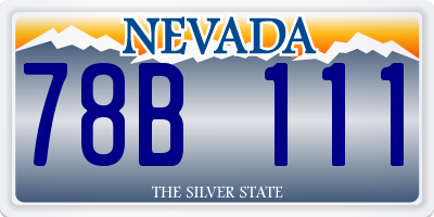 NV license plate 78B111
