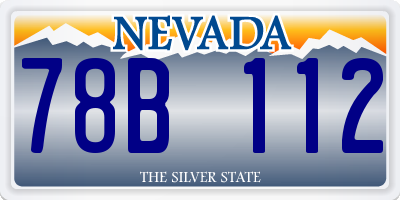 NV license plate 78B112