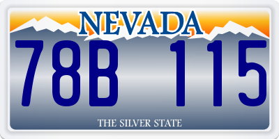 NV license plate 78B115