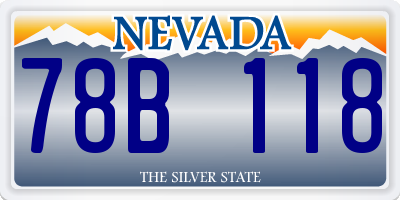 NV license plate 78B118