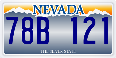 NV license plate 78B121