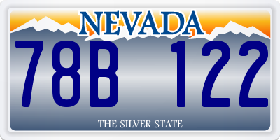 NV license plate 78B122