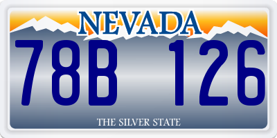 NV license plate 78B126