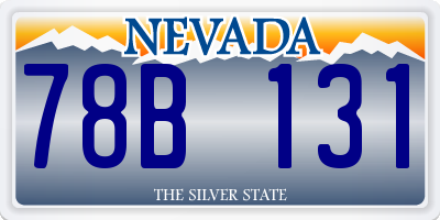 NV license plate 78B131