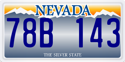 NV license plate 78B143