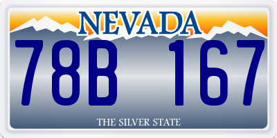 NV license plate 78B167