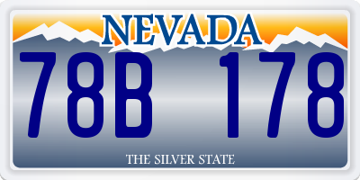 NV license plate 78B178