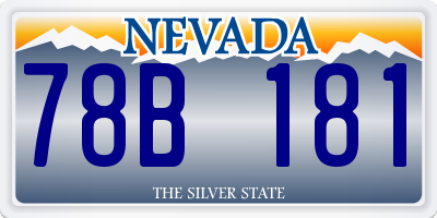 NV license plate 78B181