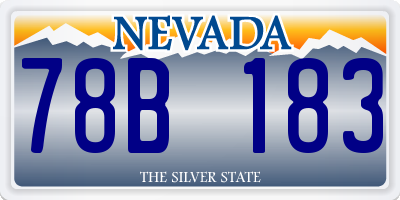 NV license plate 78B183