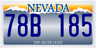 NV license plate 78B185