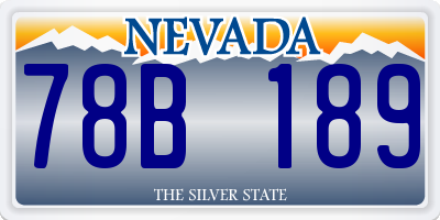 NV license plate 78B189