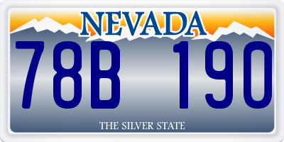 NV license plate 78B190