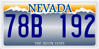 NV license plate 78B192