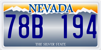 NV license plate 78B194