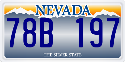 NV license plate 78B197