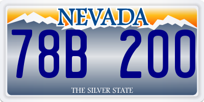 NV license plate 78B200
