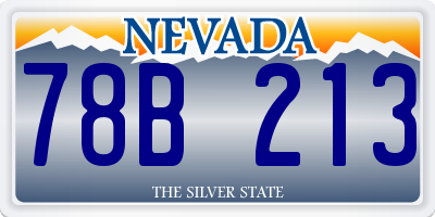 NV license plate 78B213