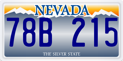 NV license plate 78B215