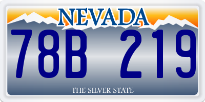 NV license plate 78B219