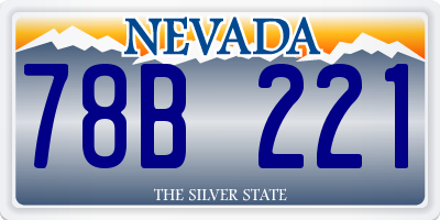 NV license plate 78B221