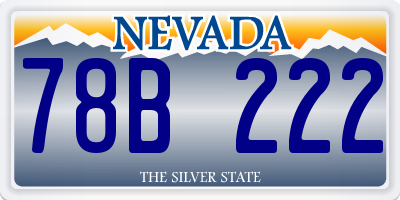 NV license plate 78B222