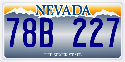 NV license plate 78B227