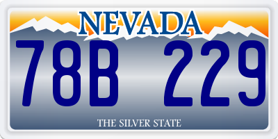NV license plate 78B229