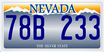 NV license plate 78B233