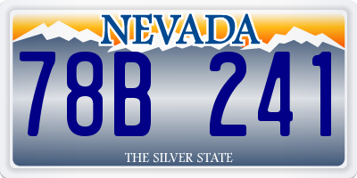NV license plate 78B241