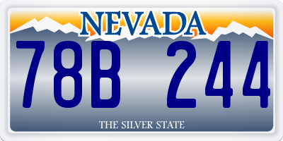 NV license plate 78B244