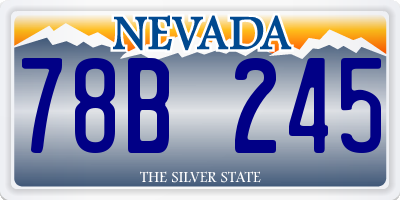 NV license plate 78B245