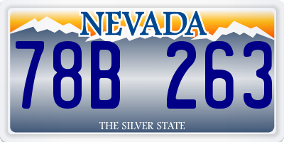 NV license plate 78B263