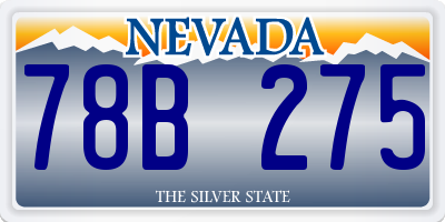 NV license plate 78B275